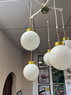 Lustre à boules en verre 1970