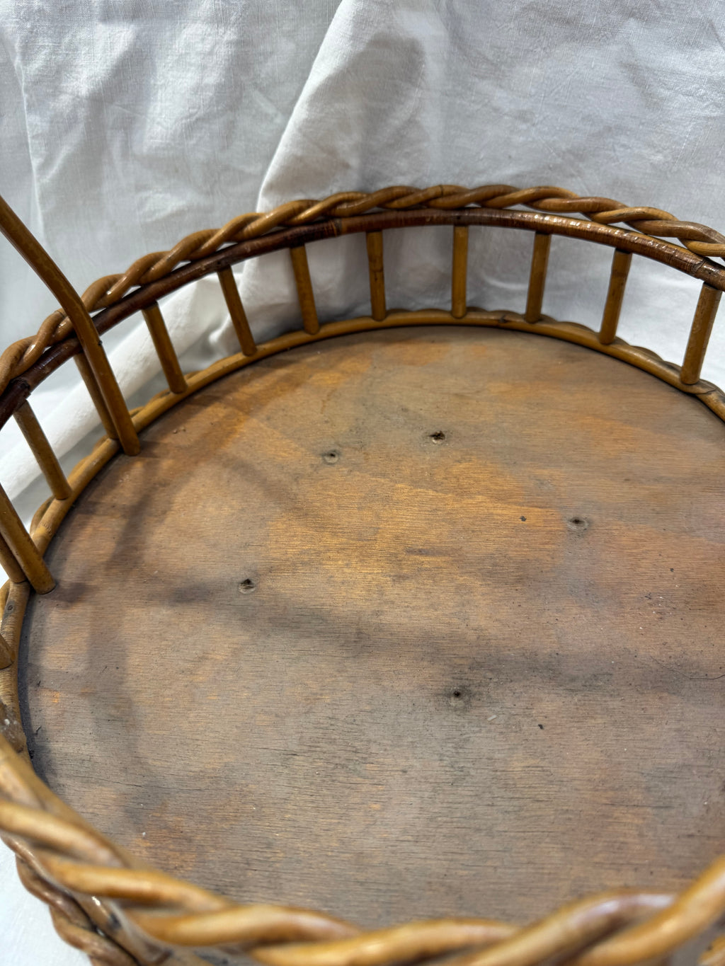 Panier en osier rond