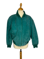 Bomber en cuir vert
