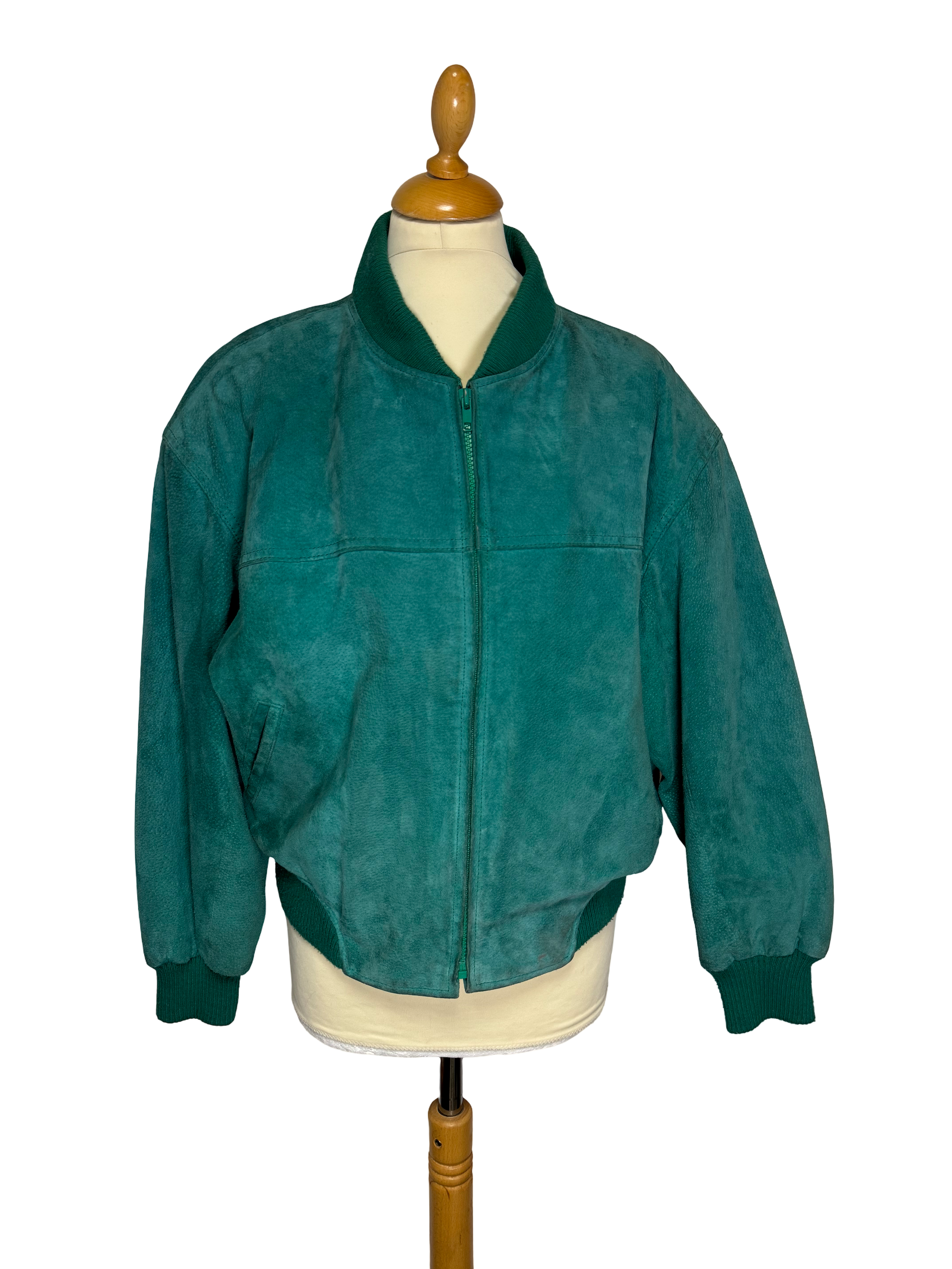 Bomber en cuir vert