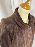 Veste en cuir marron