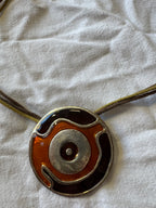 Collier orange et kaki