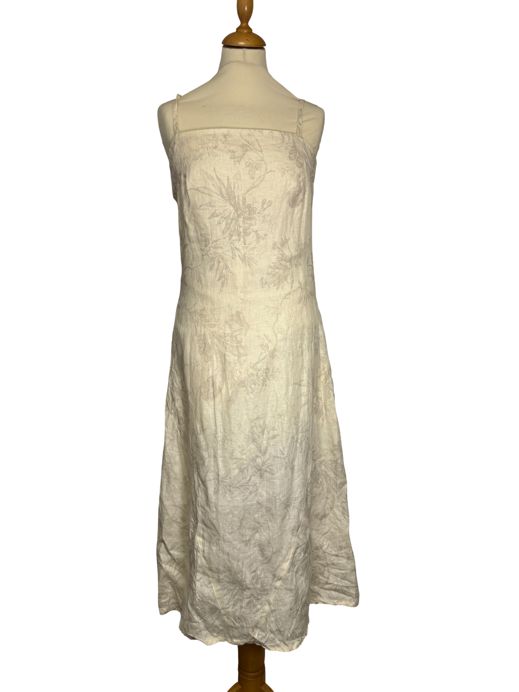 Robe beige à fleurs