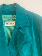 Tailleur jupe en daim 80s