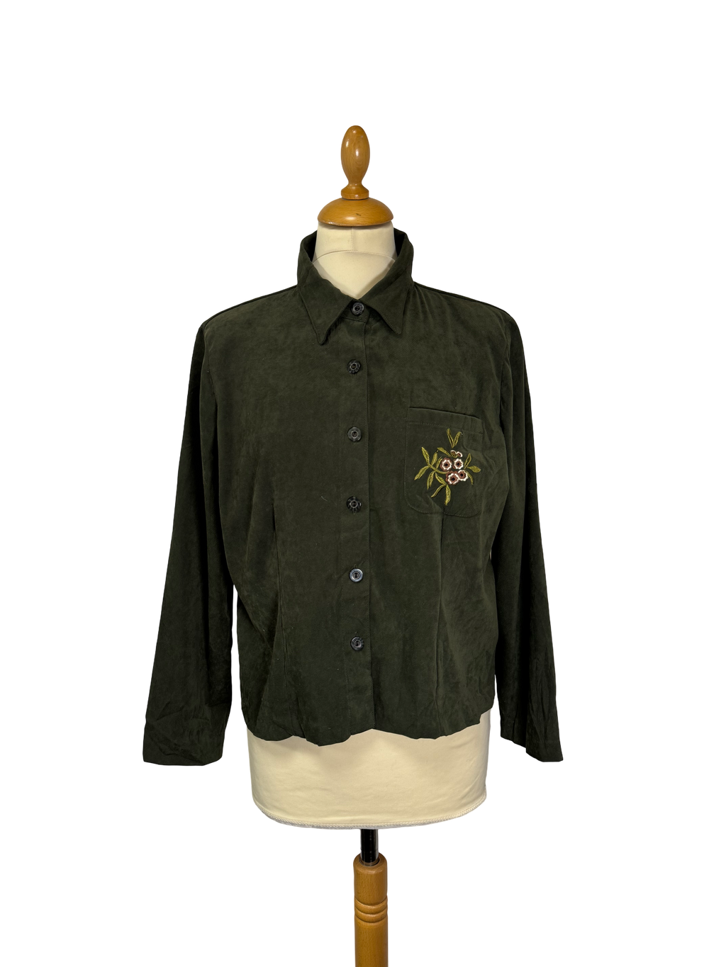 Chemise verte brodée