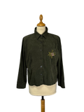 Chemise verte brodée