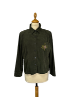 Chemise verte brodée