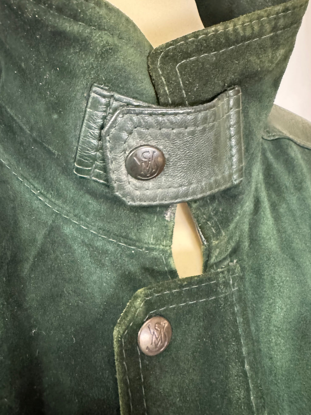 Veste en cuir vert 90s