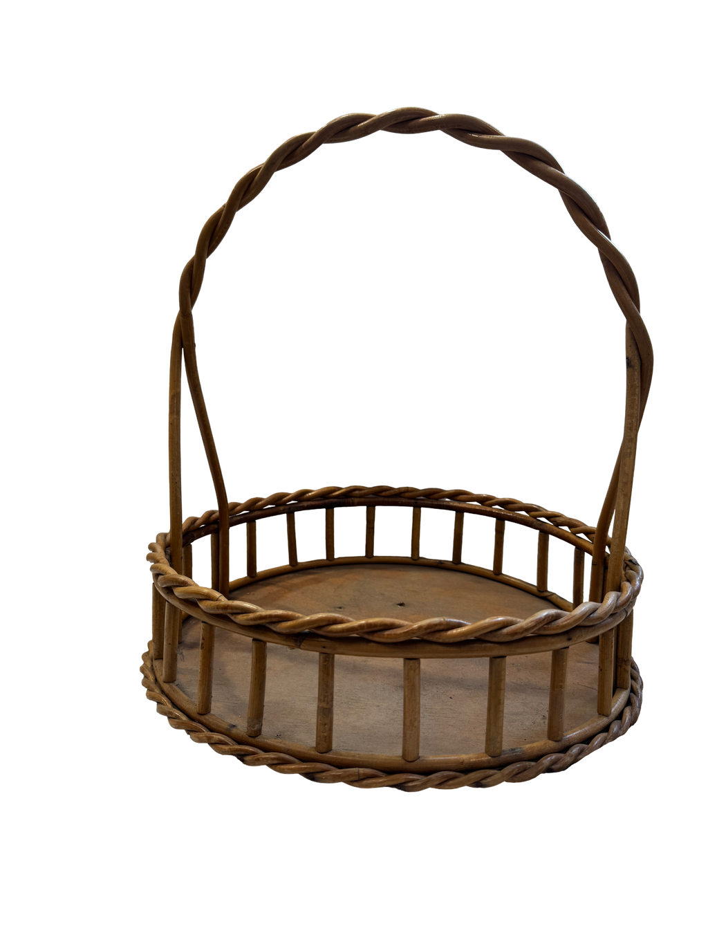 Panier en osier rond