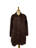 Veste en cuir marron