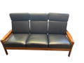 Banquette scandinave en teck massif et Skaï 1970