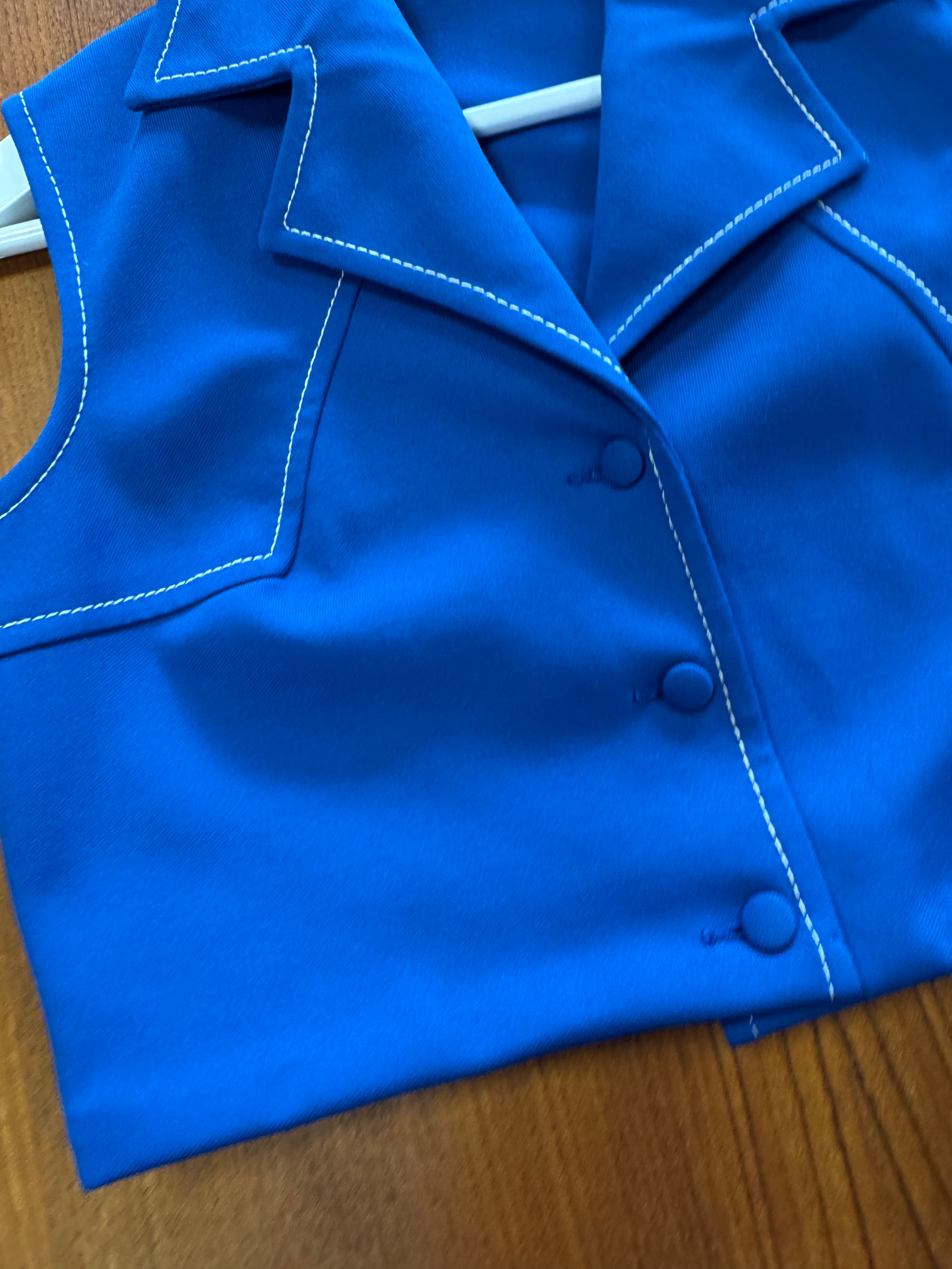 Blouse bleu 70s