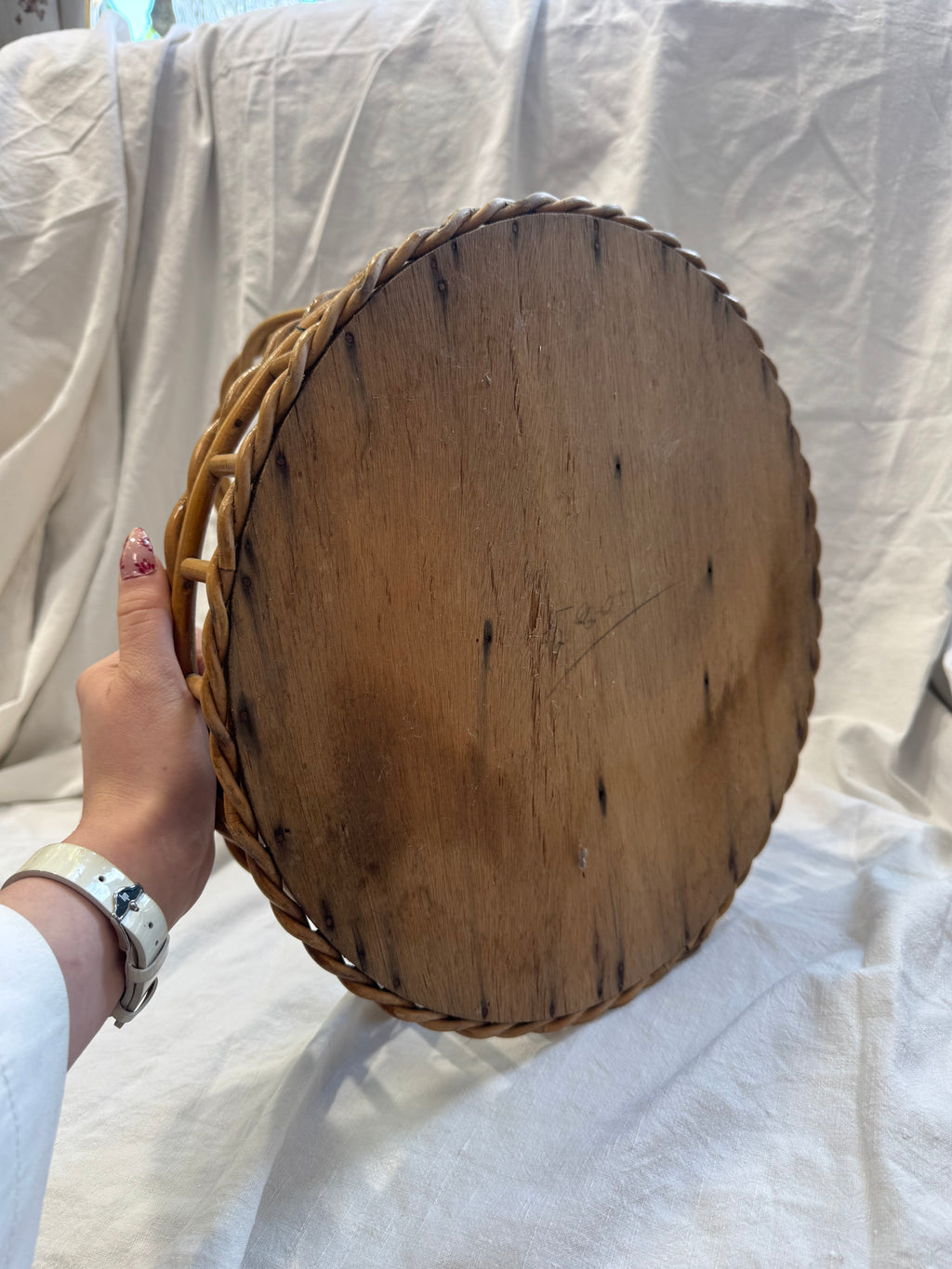 Panier en osier rond