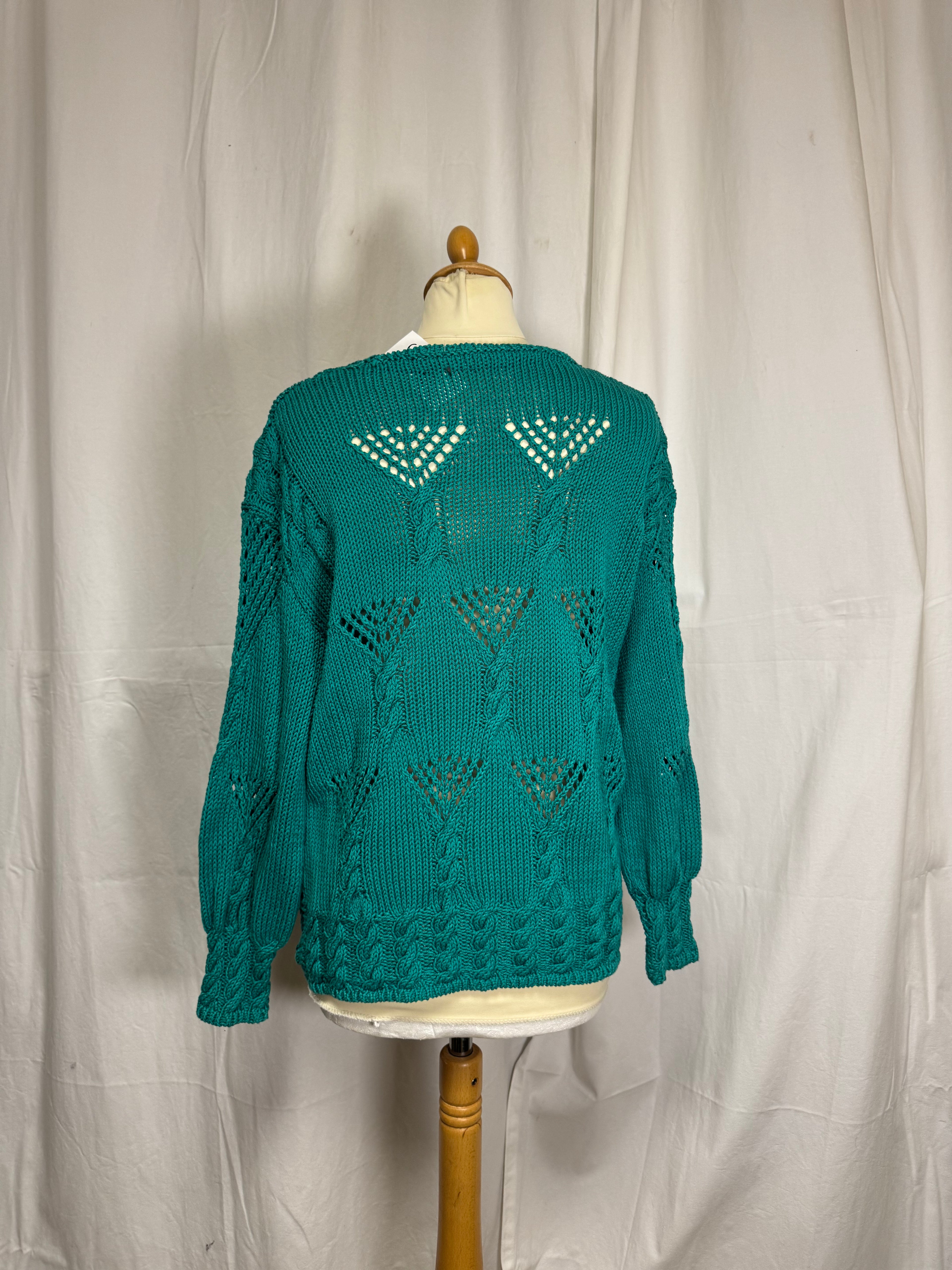 Pull ajourée vert