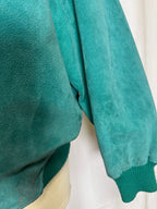 Bomber en cuir vert