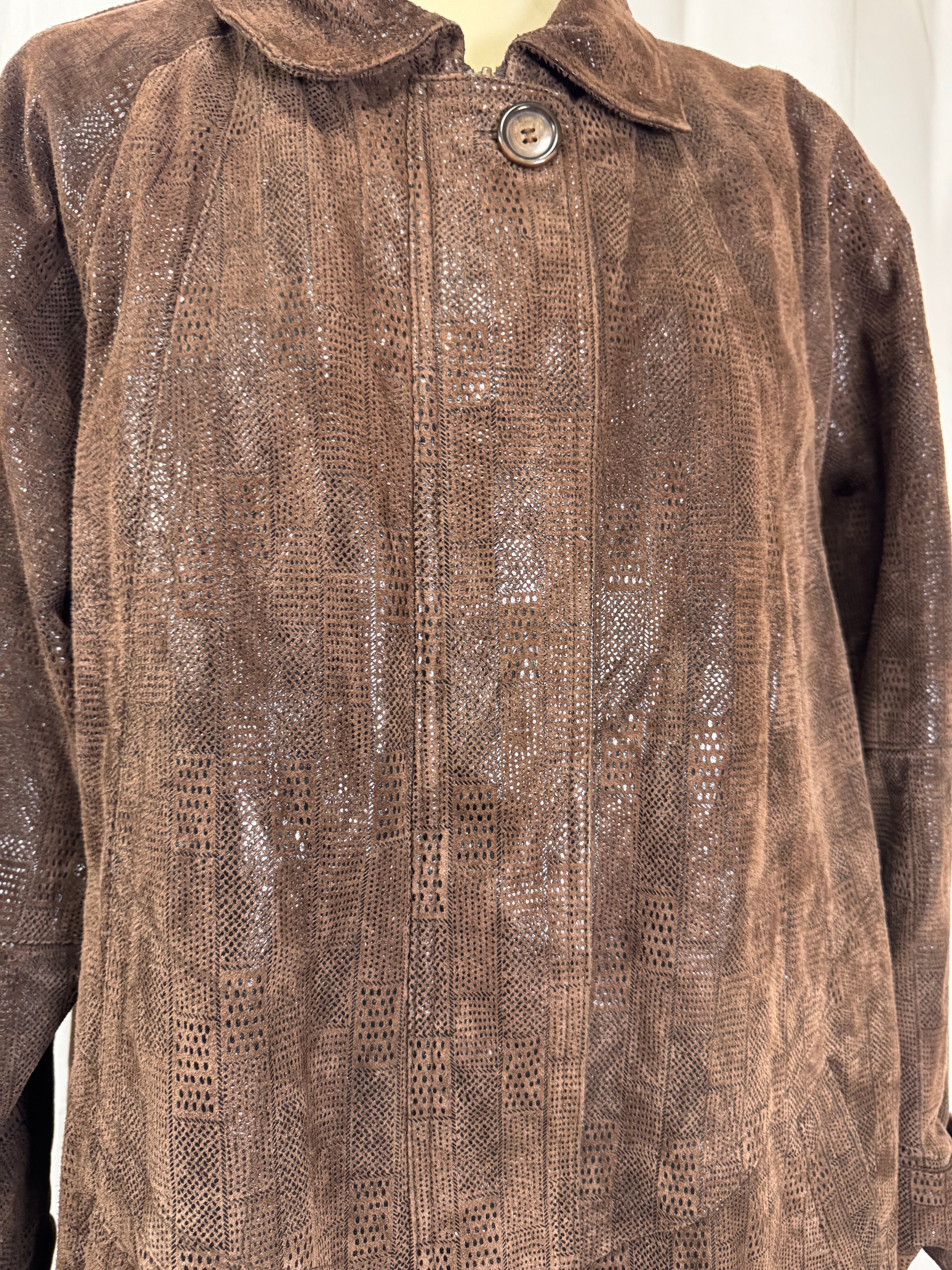 Veste en cuir marron