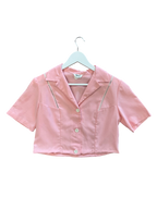 Chemise rose ajourée