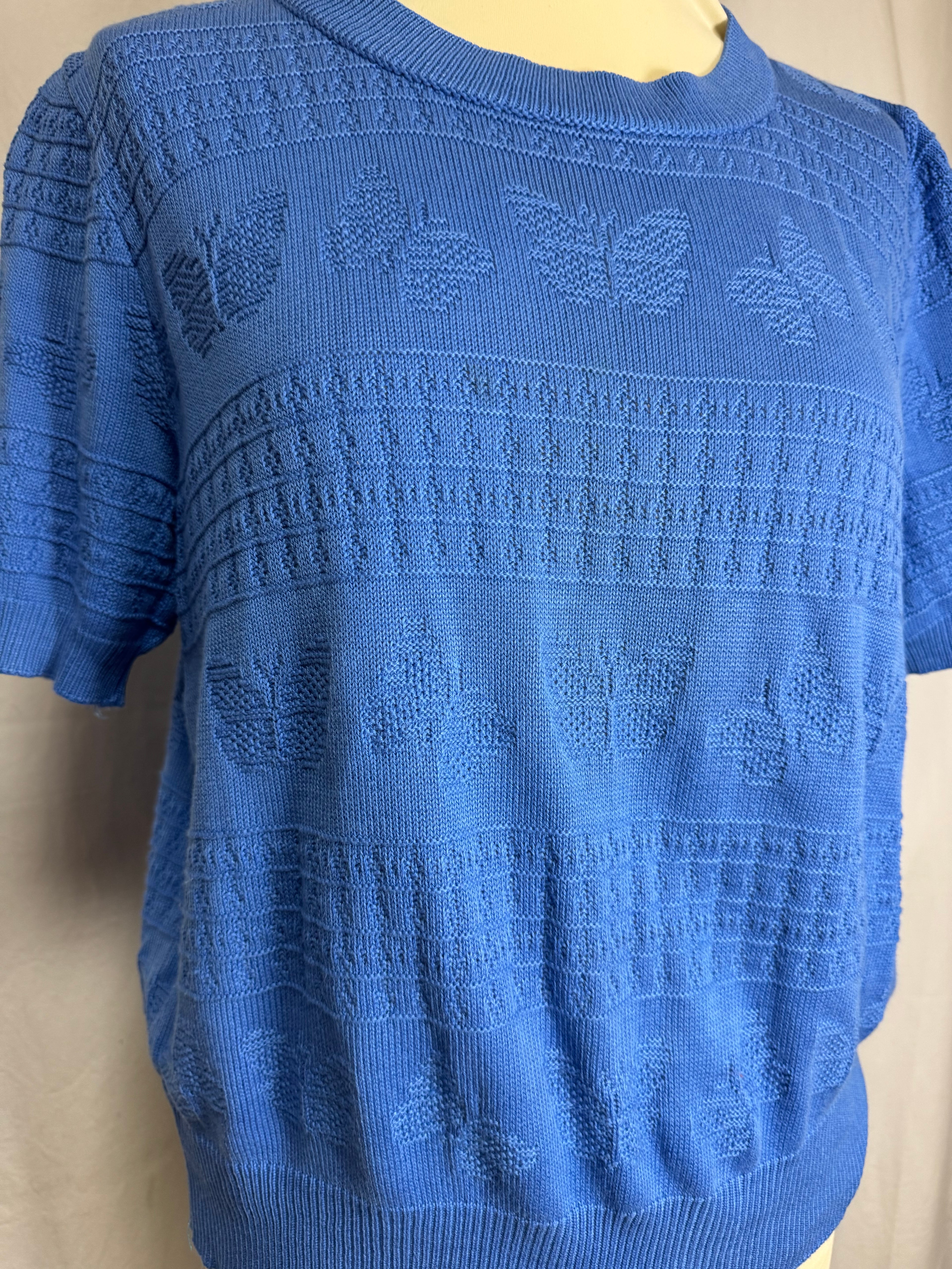 Pull en maille bleu