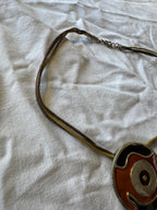 Collier orange et kaki