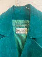 Tailleur jupe en daim 80s