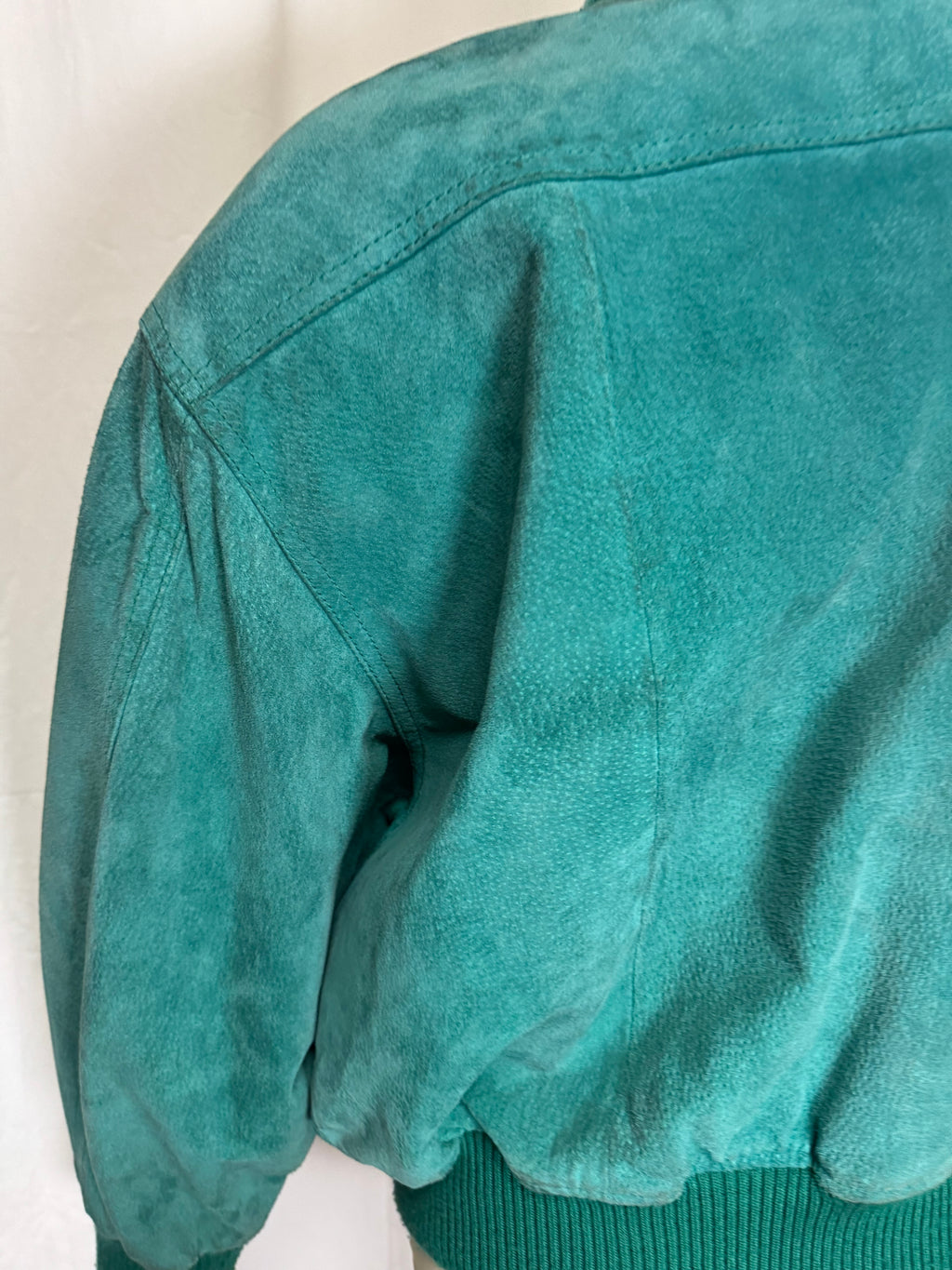 Bomber en cuir vert