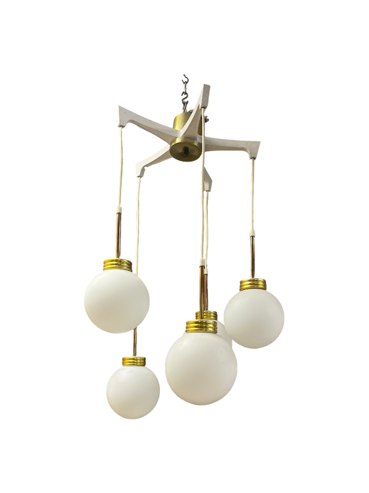 Lustre à boules en verre 1970