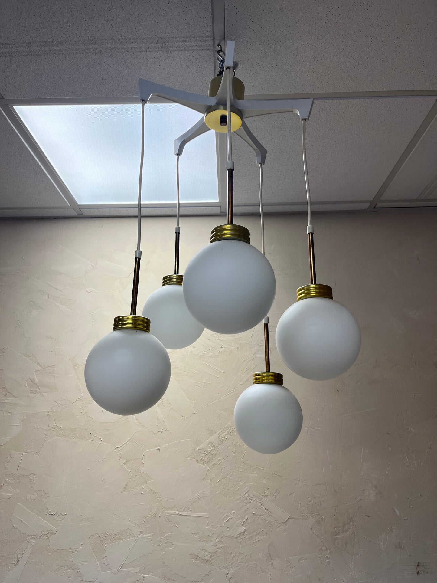 Lustre à boules en verre 1970