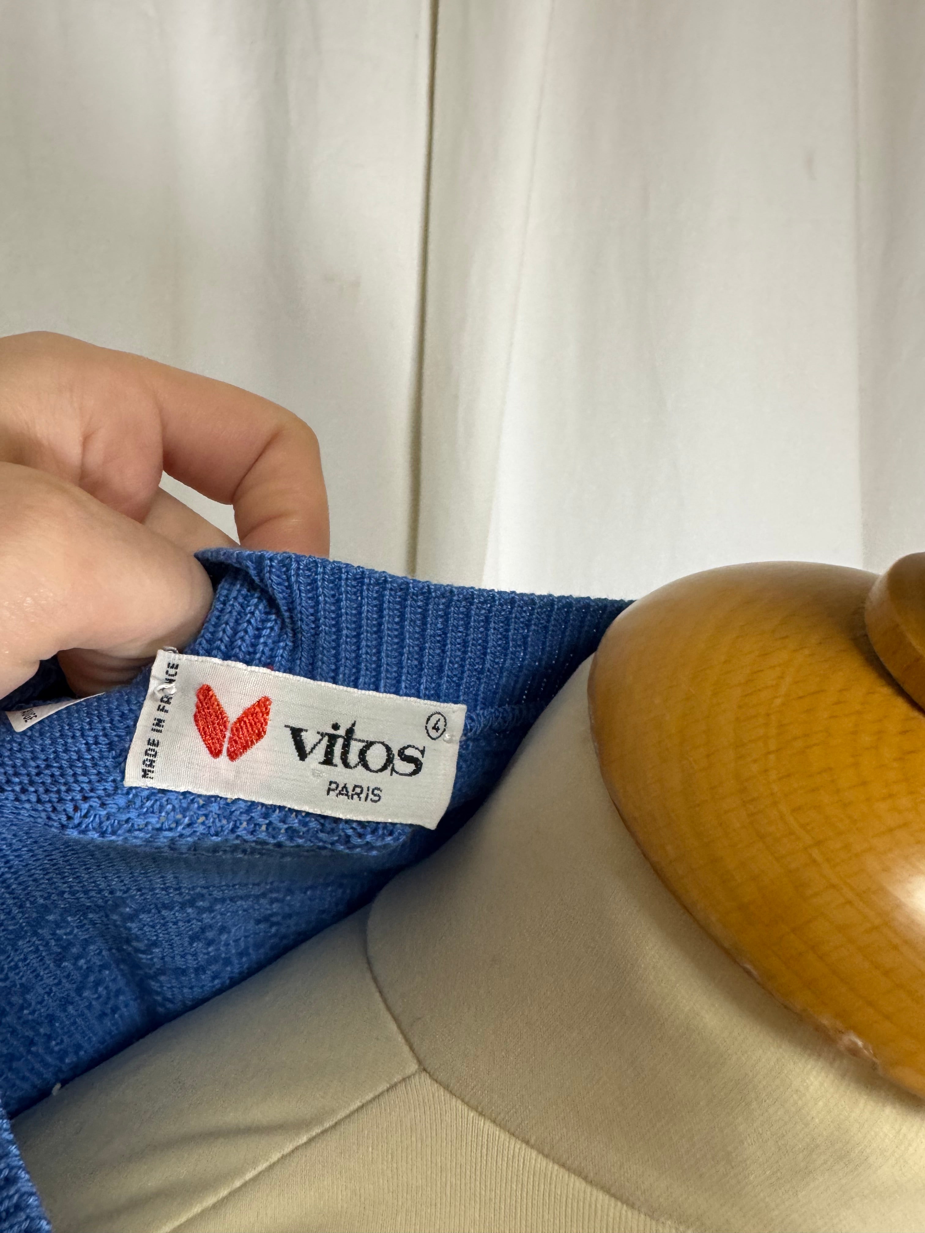 Pull en maille bleu