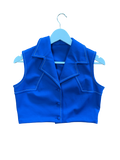 Blouse bleu 70s