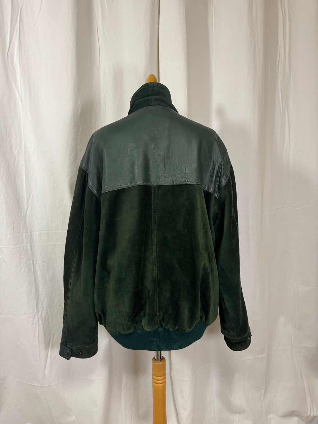 Veste en cuir vert 90s