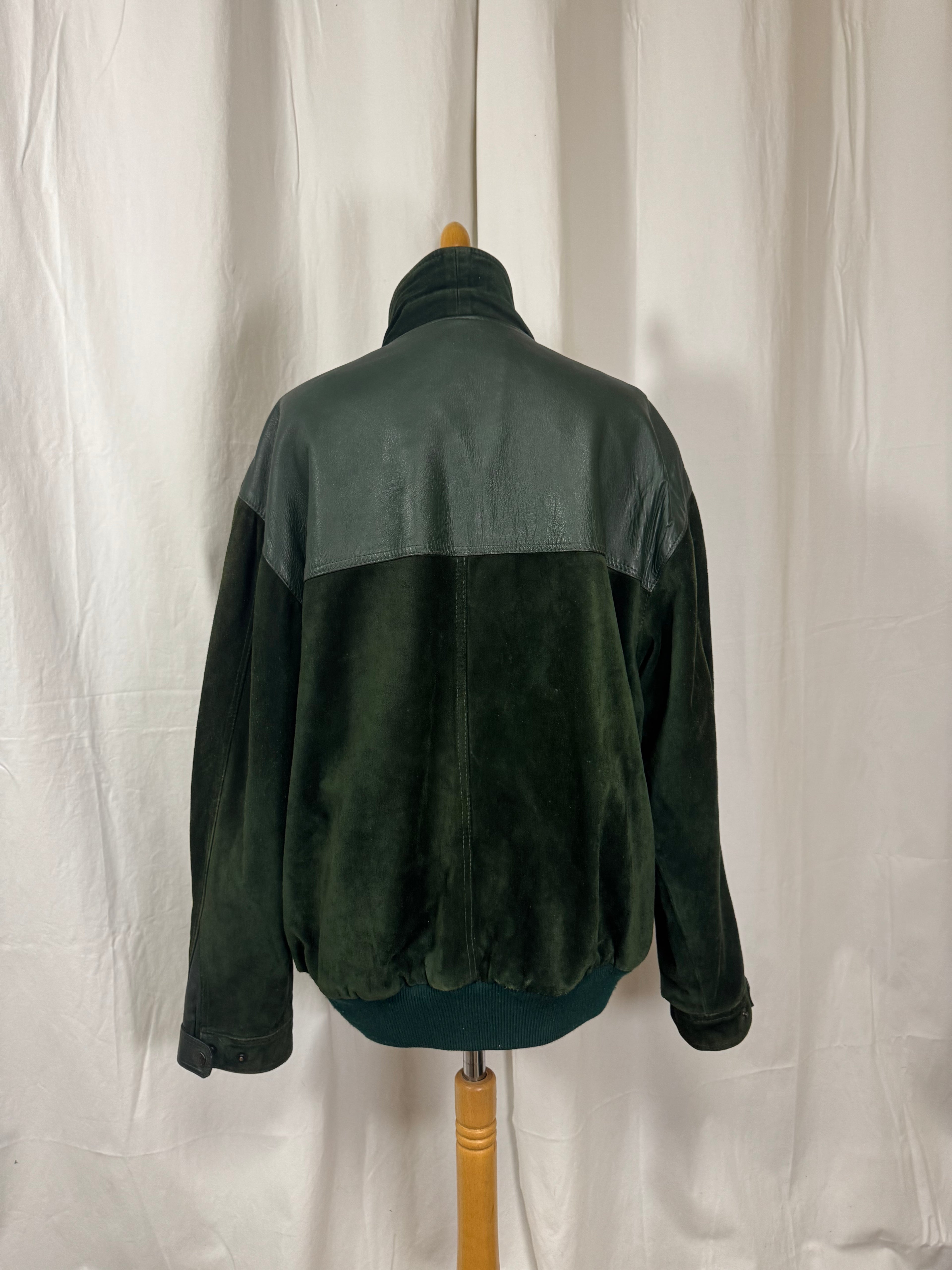 Veste en cuir vert 90s