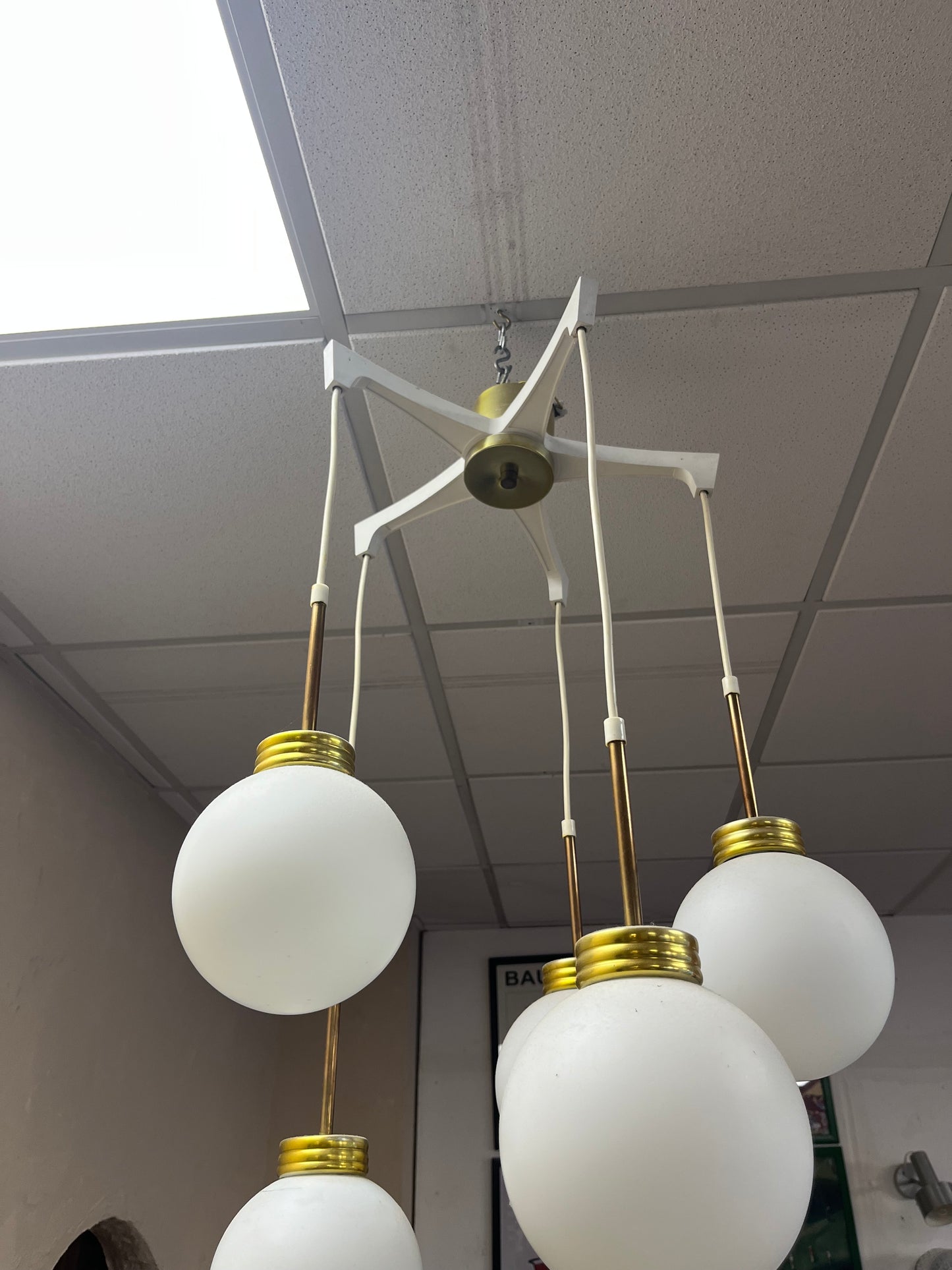 Lustre à boules en verre 1970