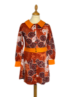 Robe courte à fleurs 70s