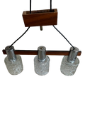 Suspension scandinave palissandre et chrome 1970