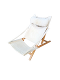 Transat scandinave en hêtre et toile de jute.