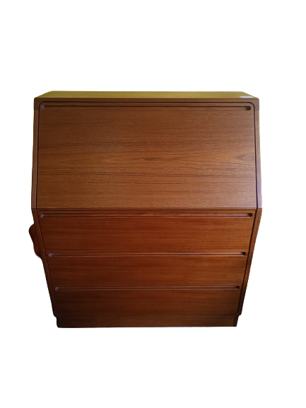 Secrétaire scandinave en teck massif 1970's
