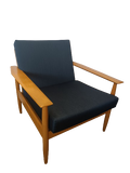 Fauteuil scandinave en hêtre années 70's