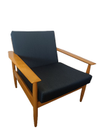 Fauteuil scandinave en hêtre années 70's