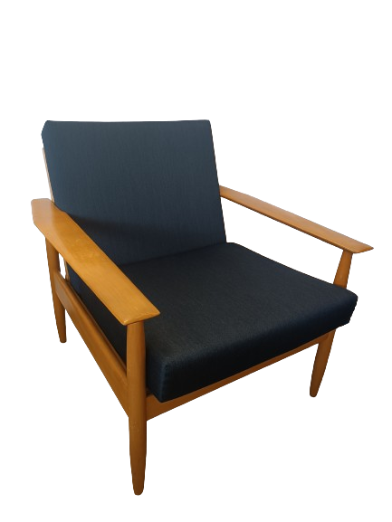 Fauteuil scandinave en hêtre années 70's
