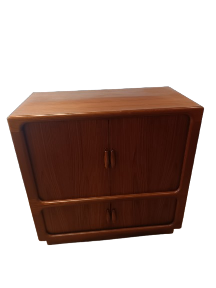 Commode scandinave à portes coulissantes en teck massif