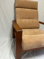 Paire de fauteuils scandinaves teck massif 1970