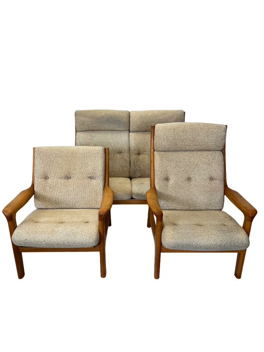 Ensemble de salon scandinave en teck massif 1970