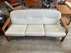 Banquette scandinave en teck massif et cuir 1970