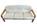 Banquette scandinave en teck massif et cuir 1970