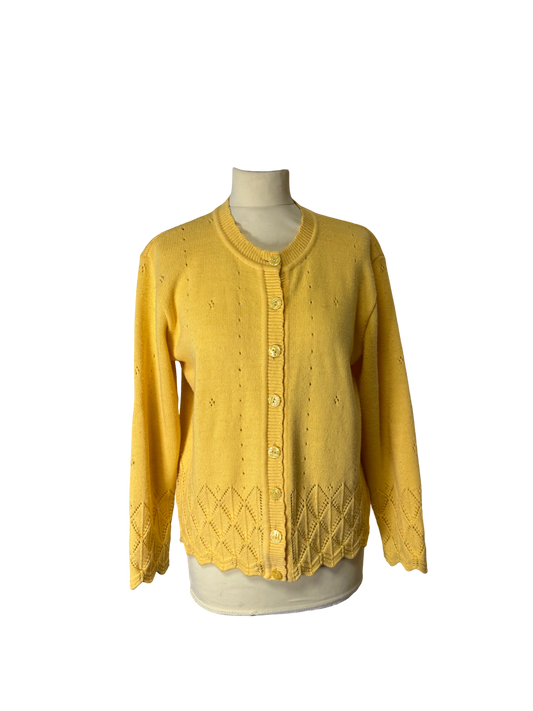 Cardigan ajourée jaune