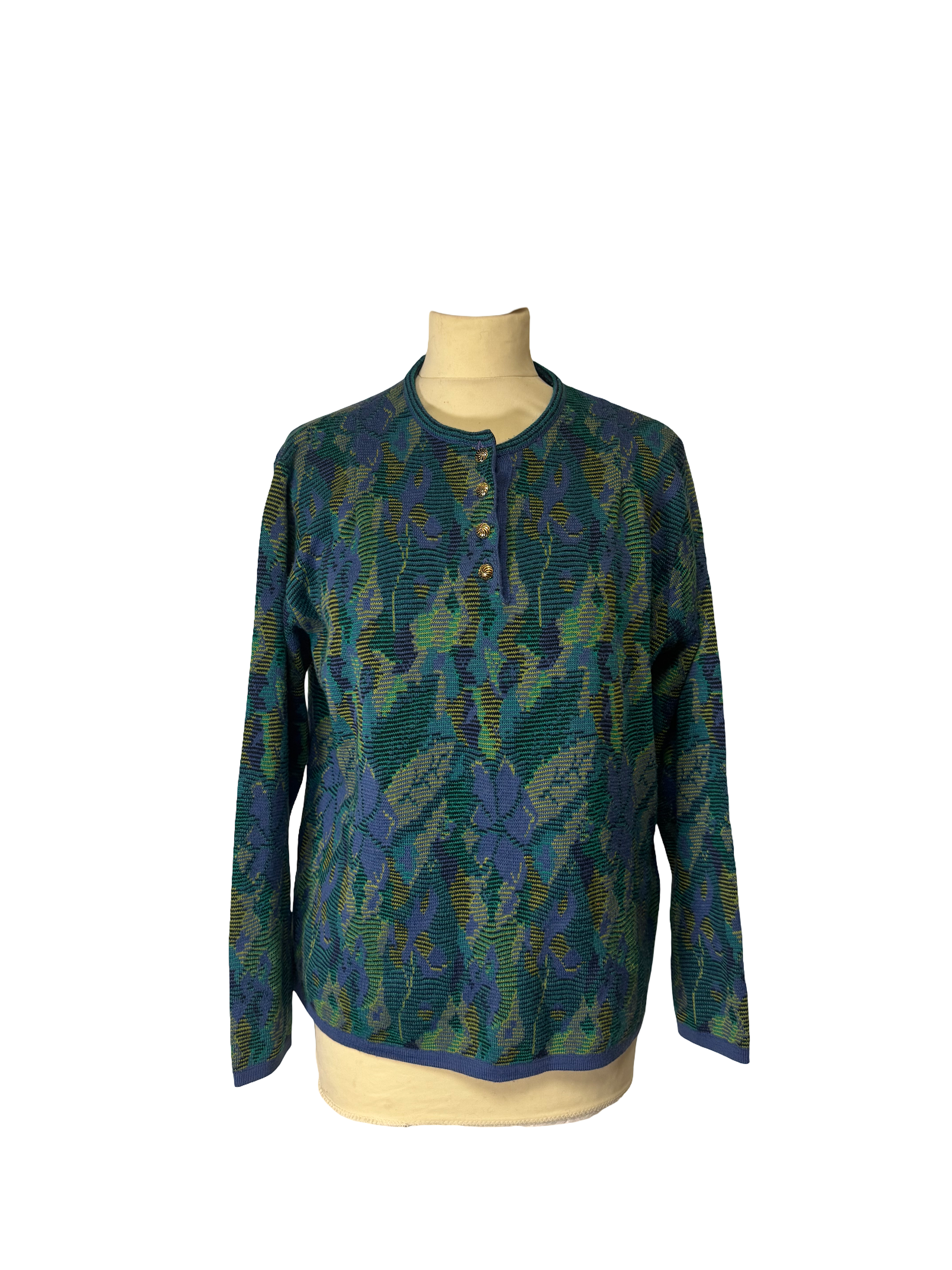 Pull à motifs vert