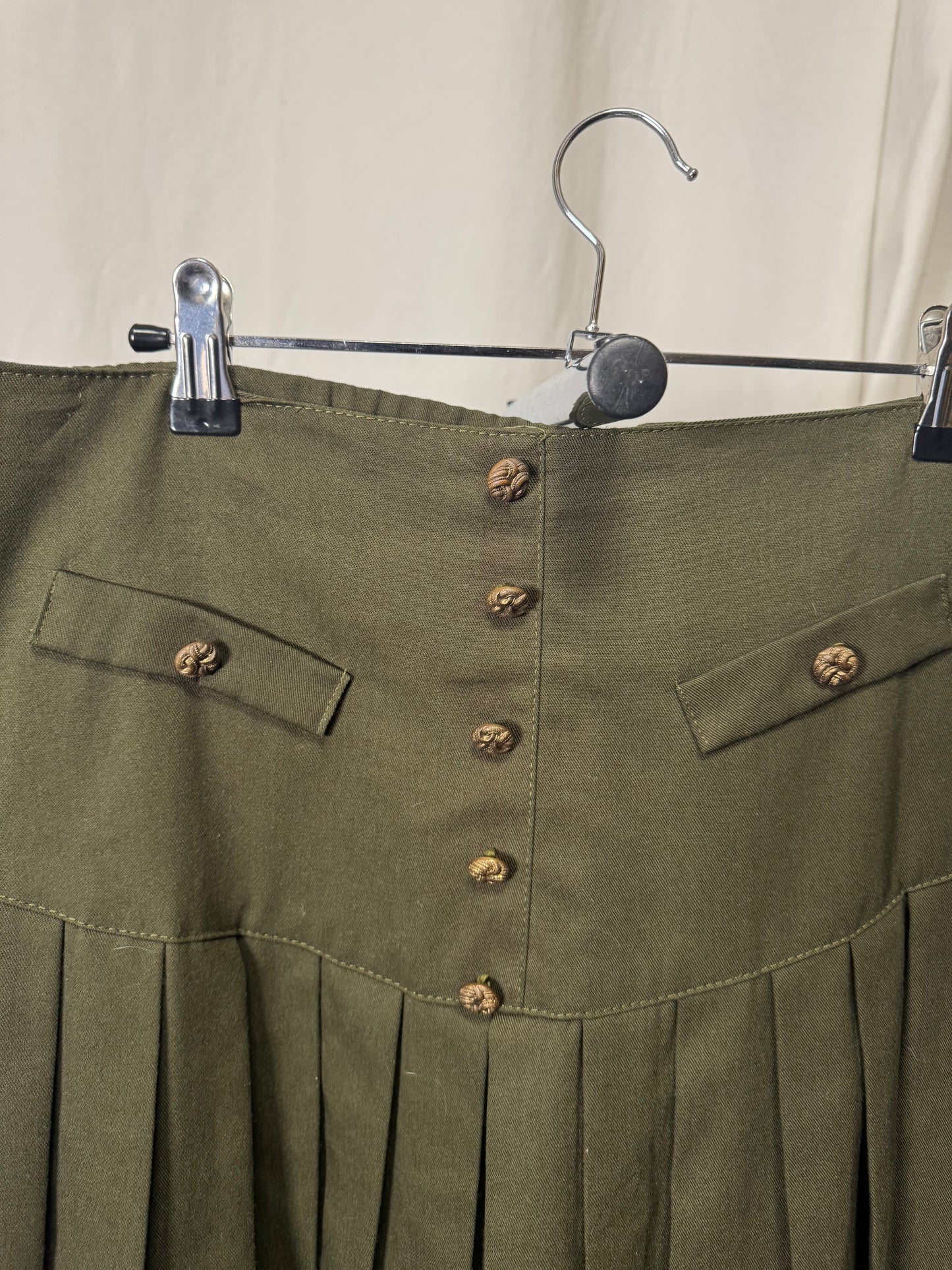 Jupe plissée kaki