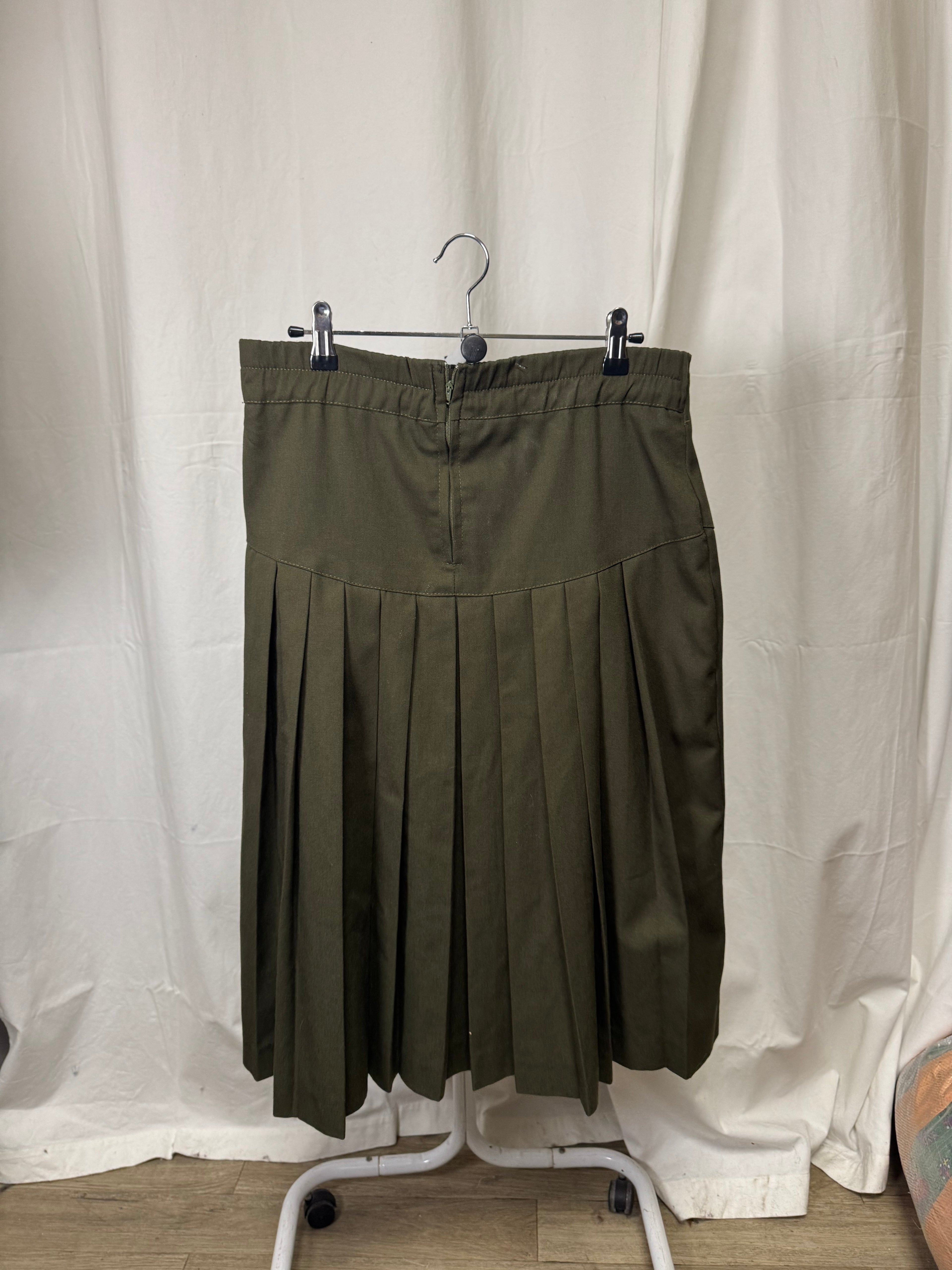 Jupe plissée kaki