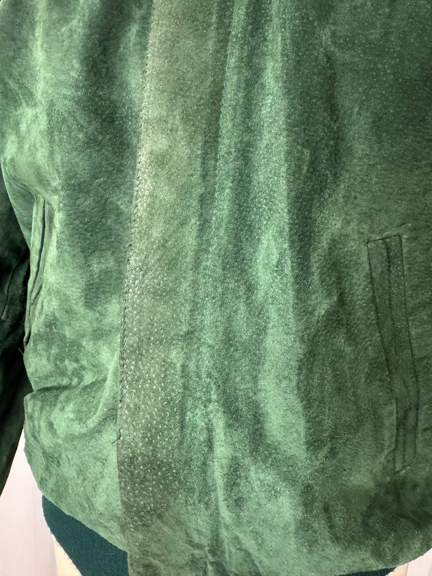 Blouson en daim vert