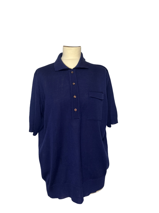 Pull polo bleu marine